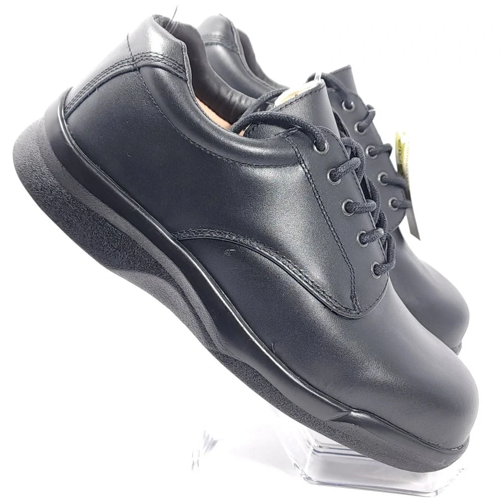 Apex Men's 1270 Ambulator Conform Black Leather Lace Shoes Men's Size 9.5 W- NEW